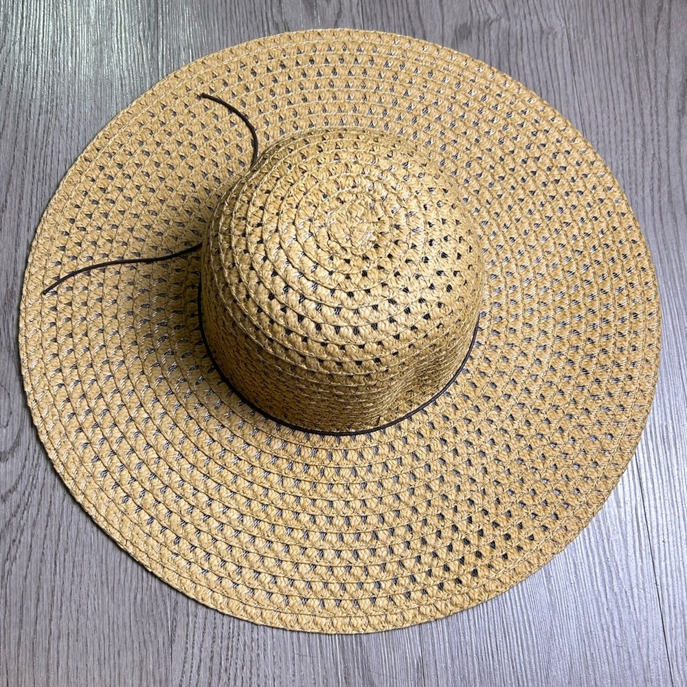 Women’s Straw Sun Hats Set of 3 Wide Brim Floppy Beach Boho Summer One Size - Picture 4 of 10
